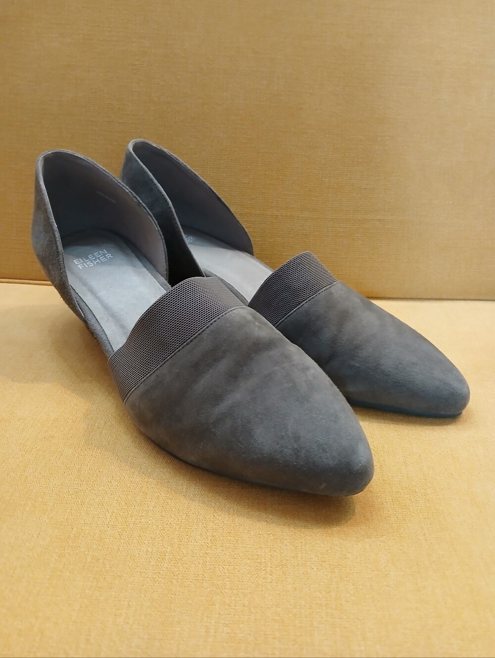 Eileen Fisher Hilly D'orsay Wedge Pump Women's Gray Suede Slip-On Heels Size 9.5 - Picture 9 of 9
